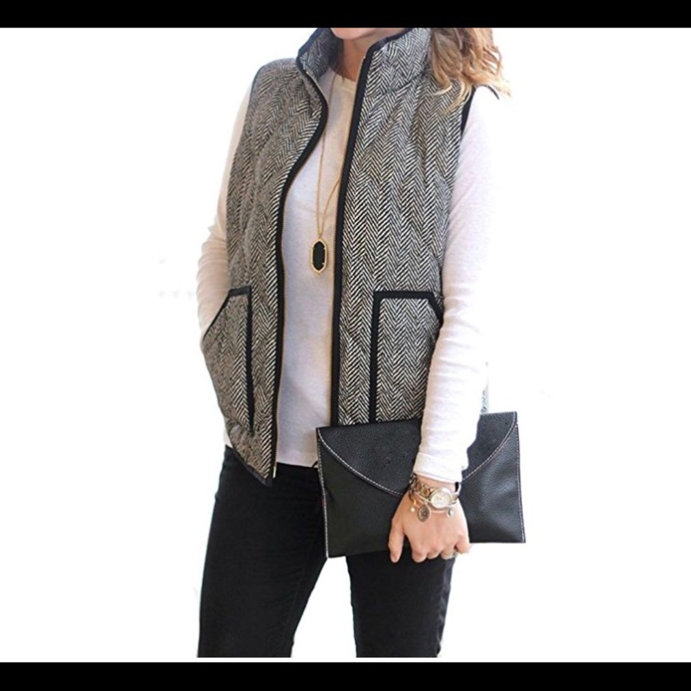 Quilted Herringbone puffer vest